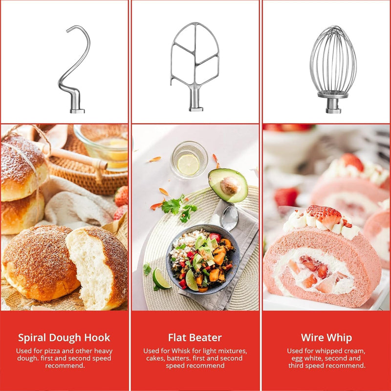 15Qt 600W Commercial Food Mixer with 3 Speeds Adjustable Stainless Steel Bowl Food Mixer