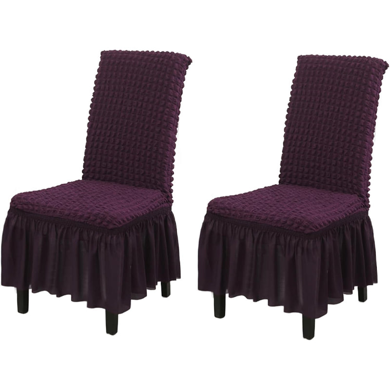 2 Pack Stretch Washable Chair Covers with Skirt Removable Chair Covers for Kitchen Chair