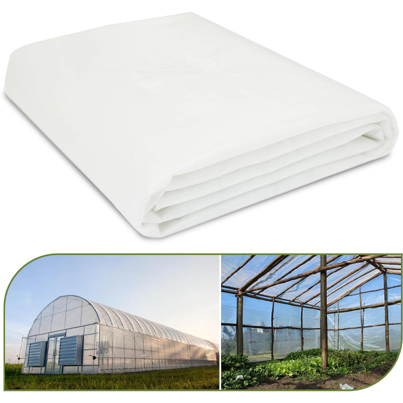 12 x 25 ft Greenhouse Plastic Sheeting 6 Mil Clear Greenhouse Film Polyethylene UV Resistant Sheeting
