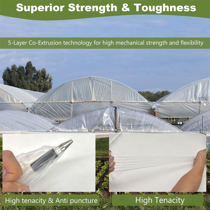 12 x 25 ft Greenhouse Plastic Sheeting 6 Mil Clear Greenhouse Film Polyethylene UV Resistant Sheeting