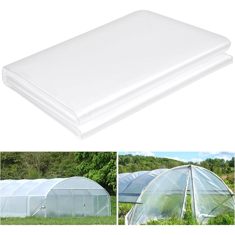 8 x 25 ft Polyethylene Greenhouse Film Clear Greenhouse Plastic Sheeting for Farming Gardening
