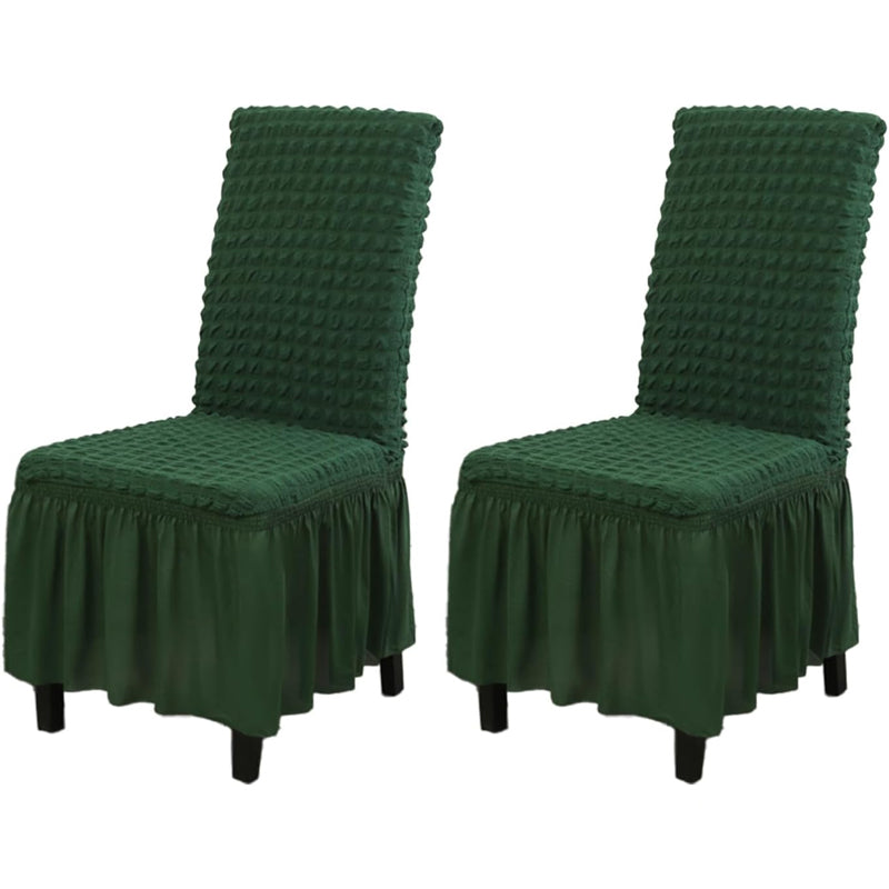2 Pack Stretch Washable Chair Covers with Skirt Removable Chair Covers for Kitchen Chair