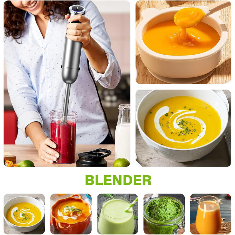 1000W Immersion Blender 12-Speed Turbo Stick Blender Stainless Steel Blade Hand Mixer