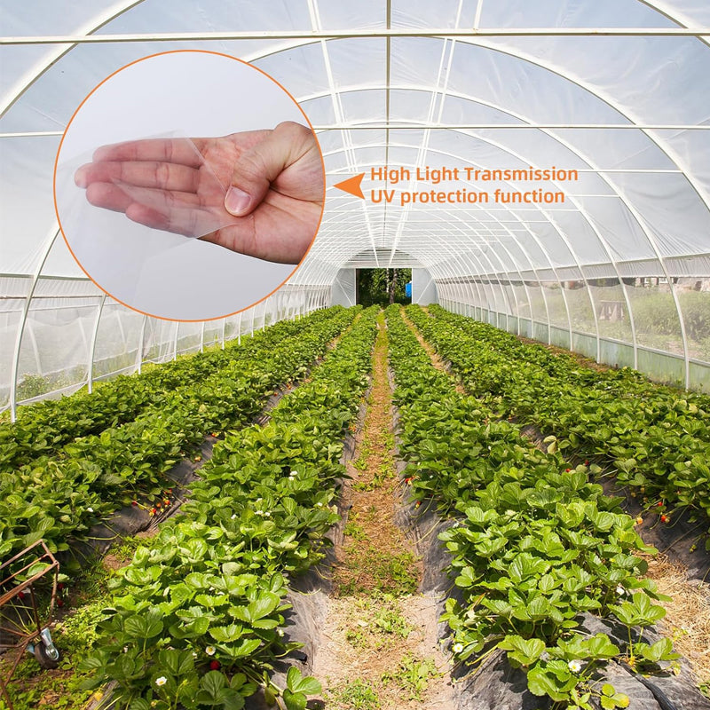 24 x 40 ft Greenhouse Polyethylene Film 6 Mil Thickness Greenhouse Clear Plastic Sheeting Film