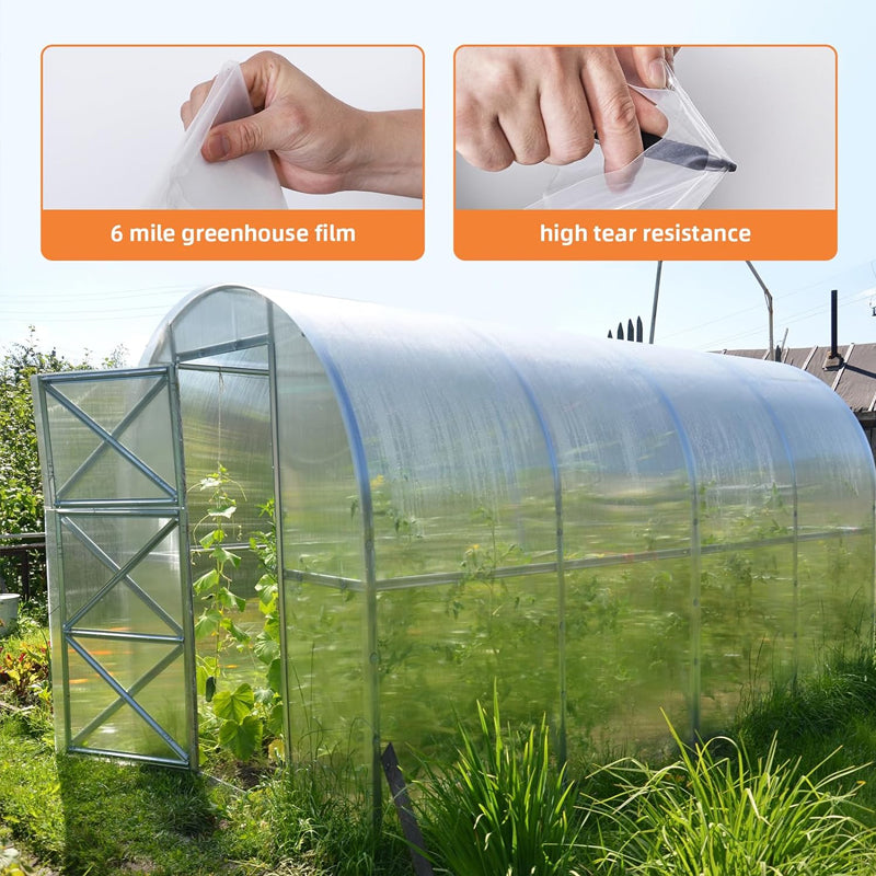24 x 40 ft Greenhouse Polyethylene Film 6 Mil Thickness Greenhouse Clear Plastic Sheeting Film