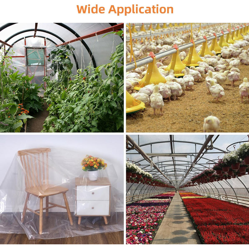 24 x 40 ft Greenhouse Polyethylene Film 6 Mil Thickness Greenhouse Clear Plastic Sheeting Film