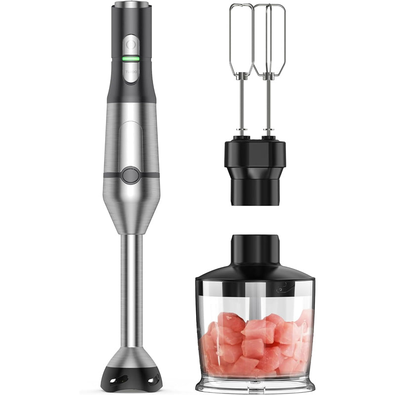 800W 15-Speed Immersion Blender Scratch Resistant Hand Blender Copper Motor Turbo Mode Hand Mixer