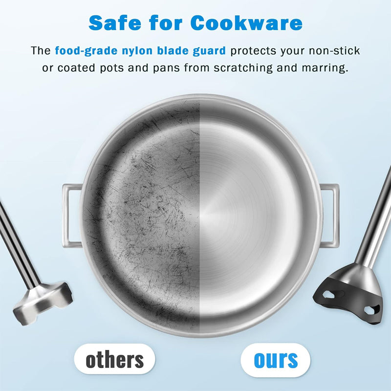 800W 15-Speed Immersion Blender Scratch Resistant Hand Blender Copper Motor Turbo Mode Hand Mixer