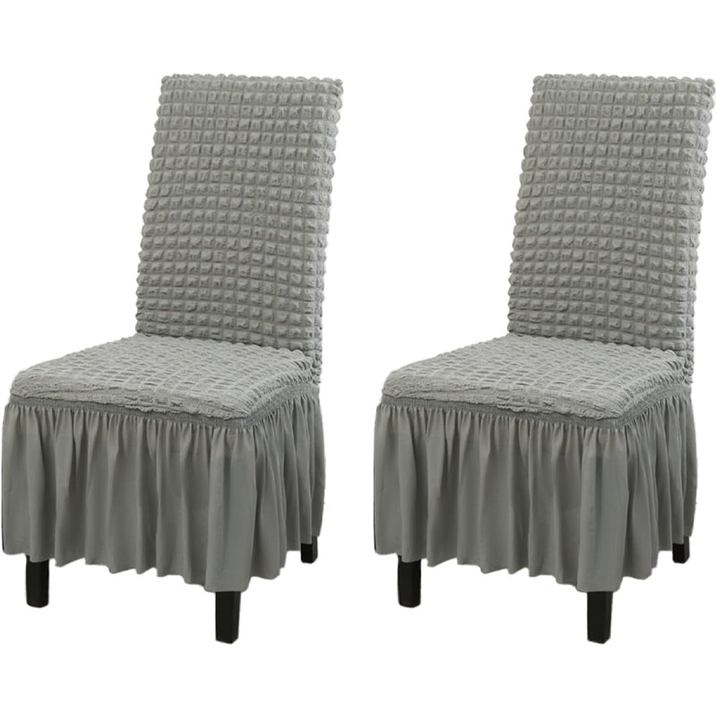 2 Pack Stretch Washable Chair Covers with Skirt Removable Chair Covers for Kitchen Chair