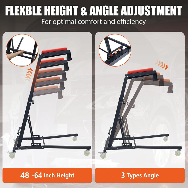 Top Creeper with Adjustable Height 48" to 64" 400 LBS Capacity Car Creeper with 4 Caster Wheels