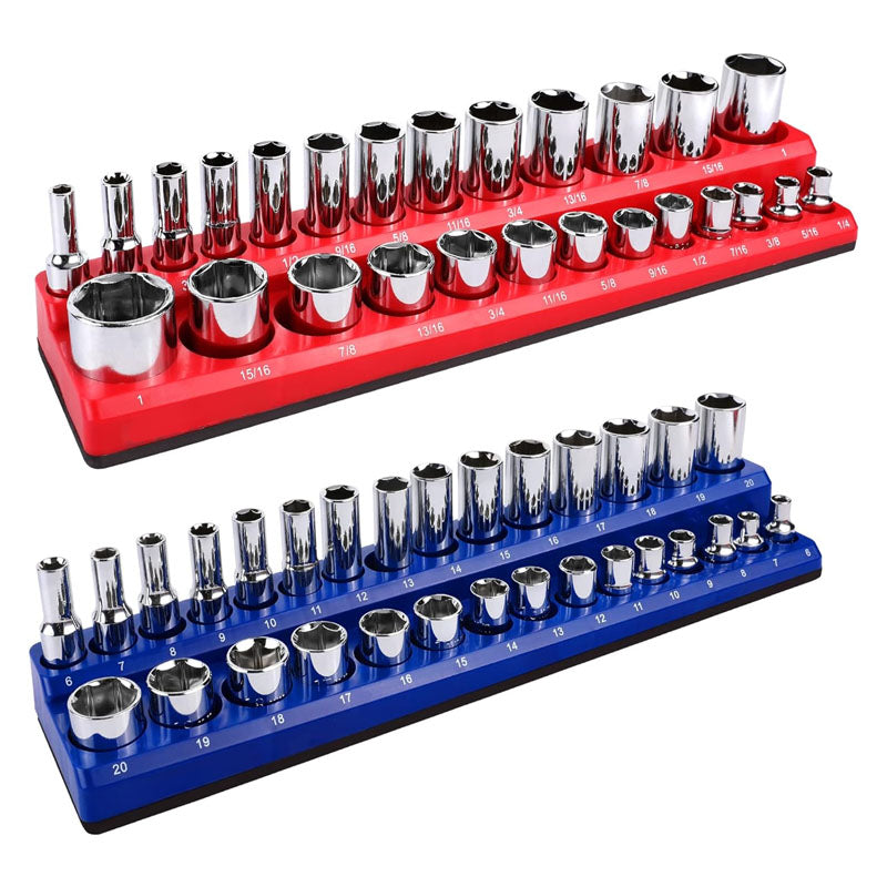 3/8-inch Magnetic Socket Organizer Set Socket Organizers 2-Piece SAE & Metric Socket Holders