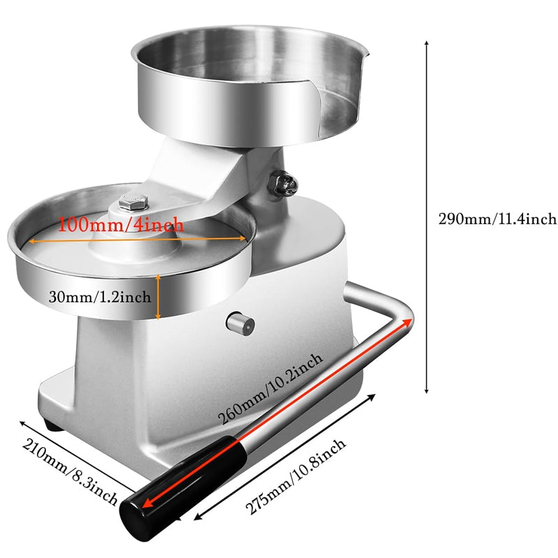 4inch/100mm Commercial Burger Press Maker with 500 Pcs Patty Papers Hamburger Press Burger Machine