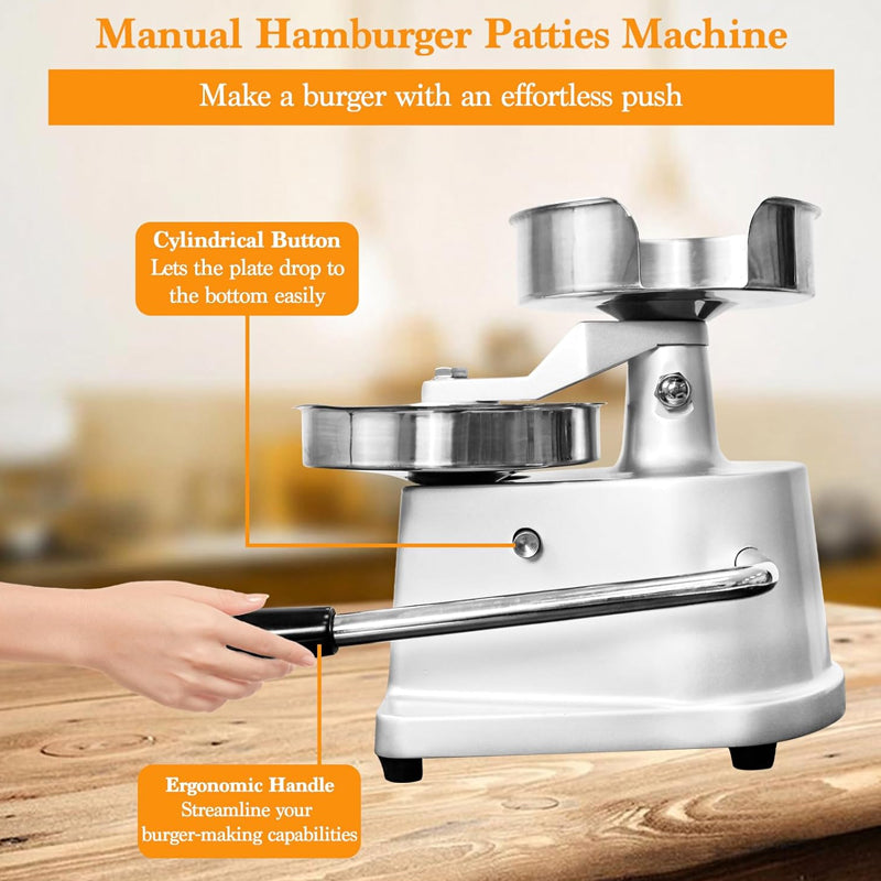 4inch/100mm Commercial Burger Press Maker with 500 Pcs Patty Papers Hamburger Press Burger Machine