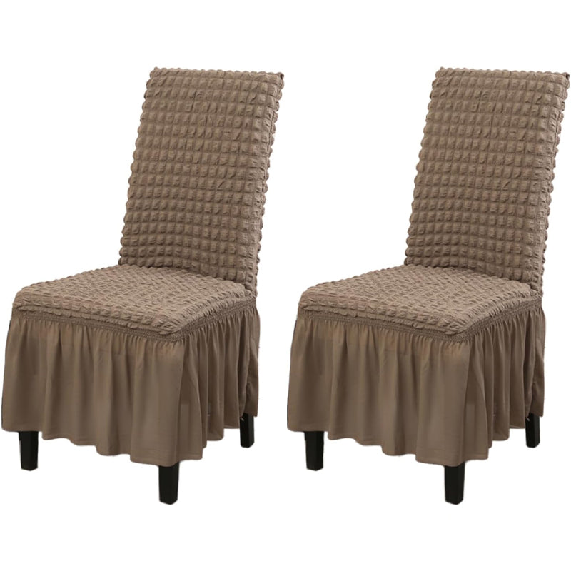2 Pack Stretch Washable Chair Covers with Skirt Removable Chair Covers for Kitchen Chair