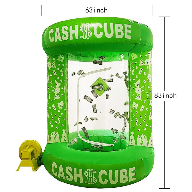 Inflatable Cash Cube with 450W+750W Blowers Quick Inflated Cash Cube for Promotion Events