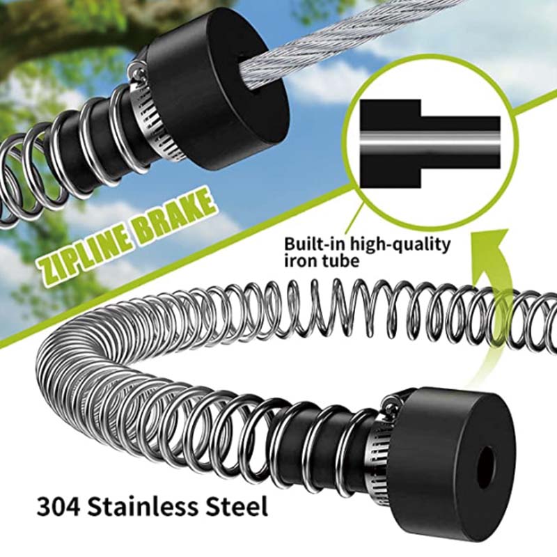 Zipline Kit for Kids and Adult, 65 ft Zip Line Kits Up to 500 lb,Playground Entertainment with Zipline, Nylon Safety Harness, Seat, and Handlebar