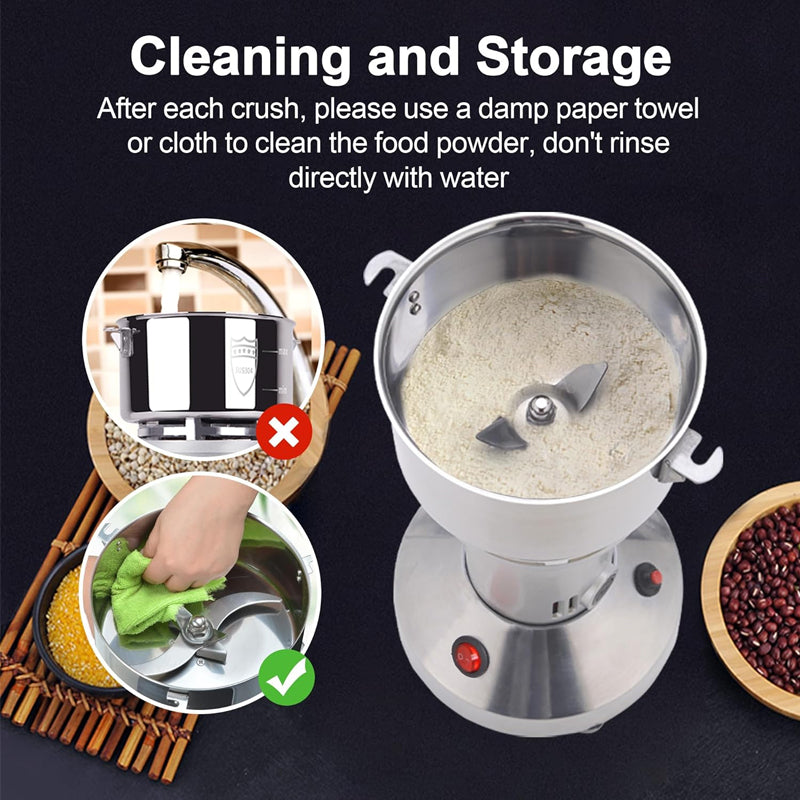 150g Electric Grain Mill Grinder 1500W High Speed Spice Grinder Commercial Pulverizer Powder Machine