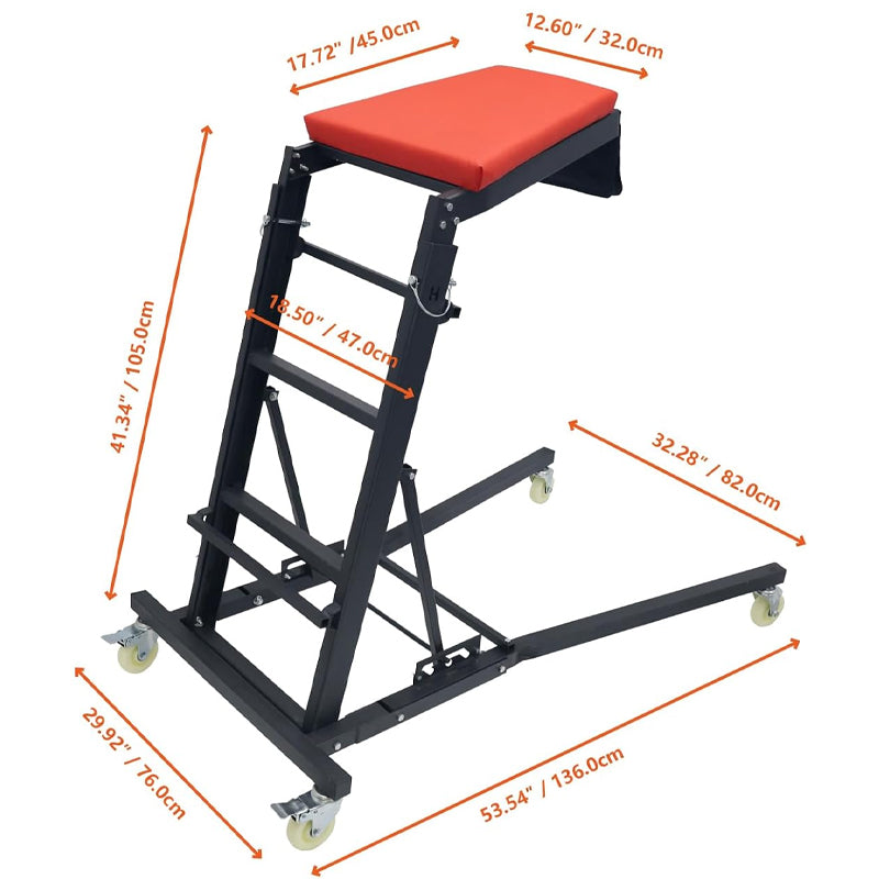 48"-76" Height Large Topside Creeper 400 LBS Capacity Foldable Car Creeper for Auto Repair Maintenance