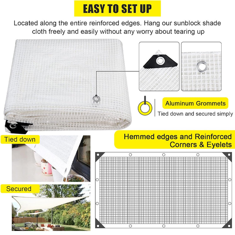 14 Mil Poly Tarp 12x16 ft Clear Greenhouse Tarp UV Resistant Waterproof Poly Tarp with Grommets