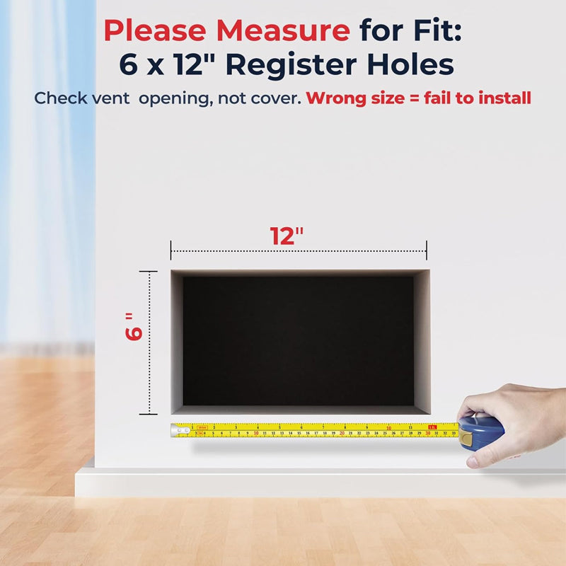 6" x 12" Register Booster Fan 200 CFM Airflow Register Hole Heating Cooling Vent Booster Fan