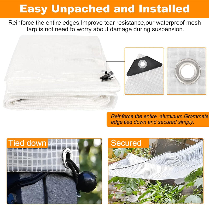16 Mil 20x30 ft Greenhouse Cover Clear Plastic Tarp Heavy Duty Waterproof Poly Tarp Outdoor Tarpaulin