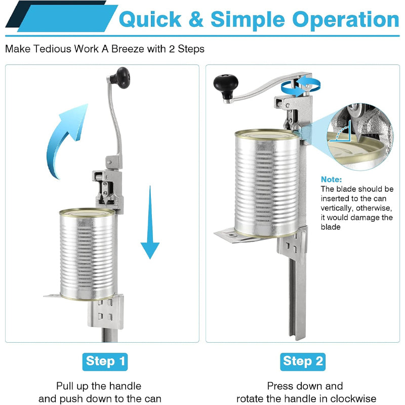 Commercial Can Opener for Large Cans Up to 17.7” Manual Can Opener with Stainless Steel Blade