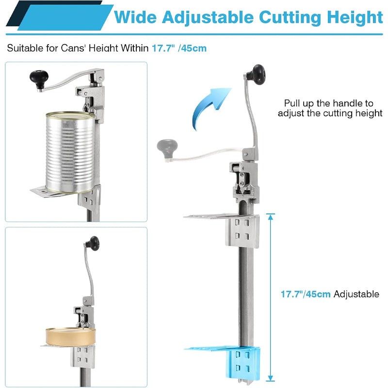 Commercial Can Opener for Large Cans Up to 17.7” Manual Can Opener with Stainless Steel Blade