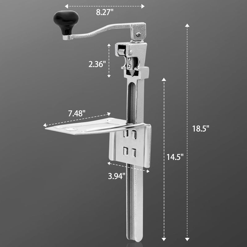 Manual Can Opener For Cans Up to 11" Tall Commercial Can Opener Heavy Duty Can Opener