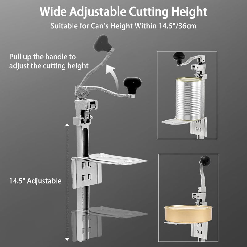 Manual Can Opener For Cans Up to 11" Tall Commercial Can Opener Heavy Duty Can Opener