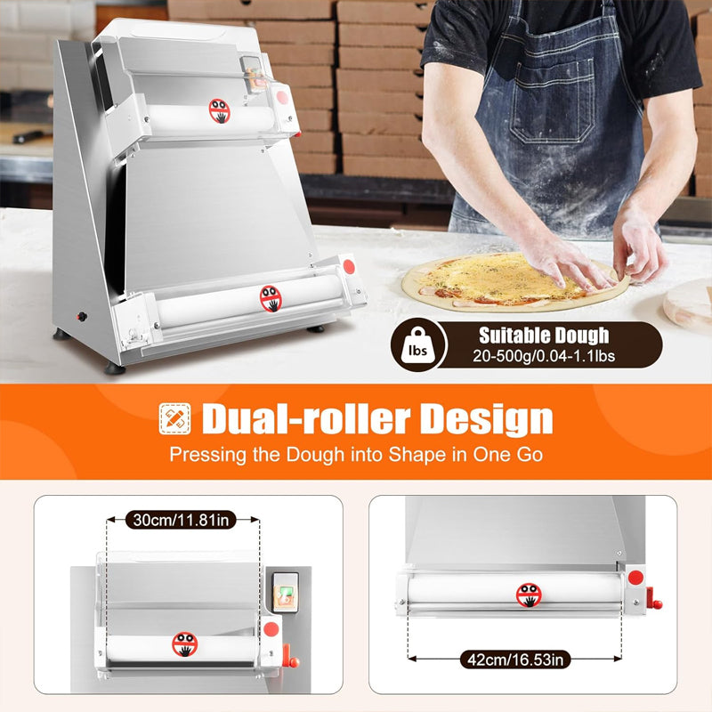 Pizza Dough Roller Sheeter Max 16" Electric Pizza Dough Roller Commercial Dough Sheeter Machine