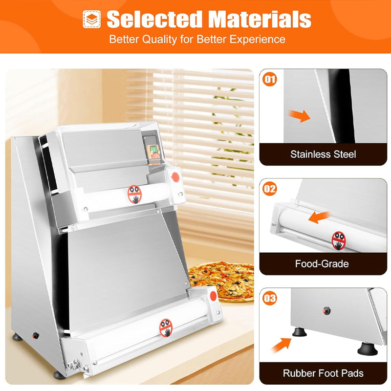 Pizza Dough Roller Sheeter Max 16" Electric Pizza Dough Roller Commercial Dough Sheeter Machine