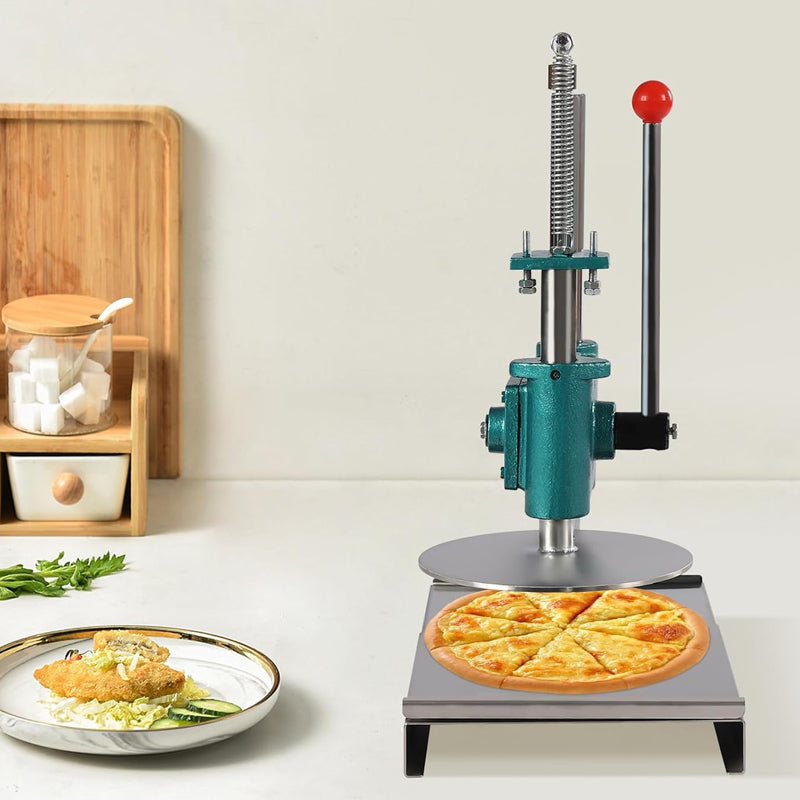 9.5 Inch Manual Pizza Dough Press Machine with 0.2" Thick Disc Stainless Steel Pizza Dough Maker