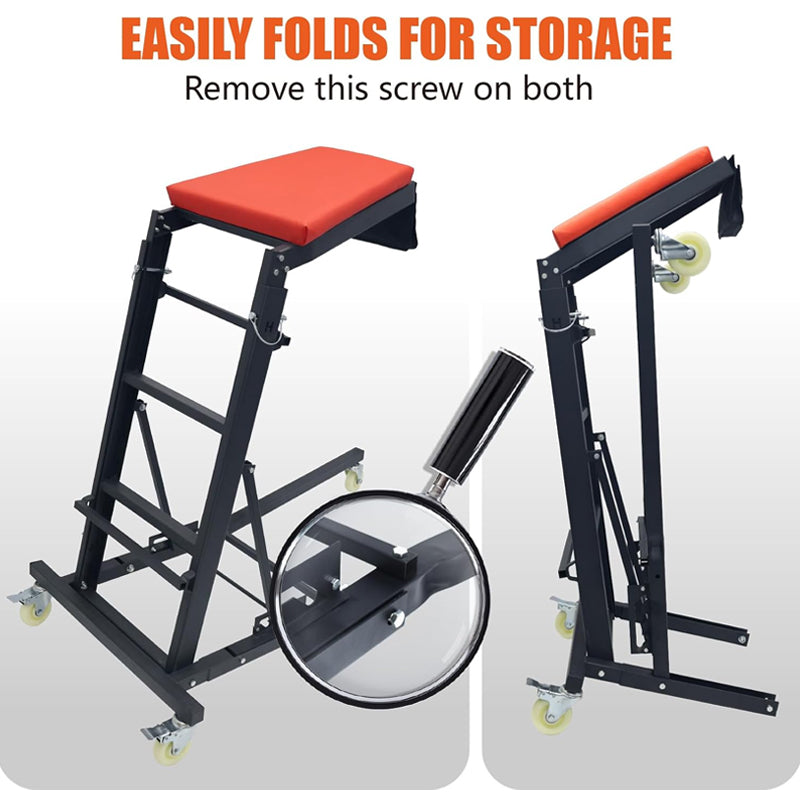 48"-76" Height Large Topside Creeper 400 LBS Capacity Foldable Car Creeper for Auto Repair Maintenance