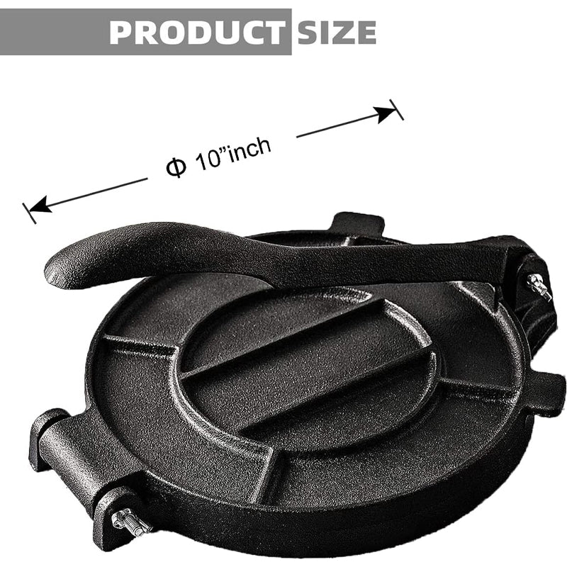 10 Inch Tortilla Press Cast Iron Tortilla Maker Taco Press with Parchment Paper Dough Maker