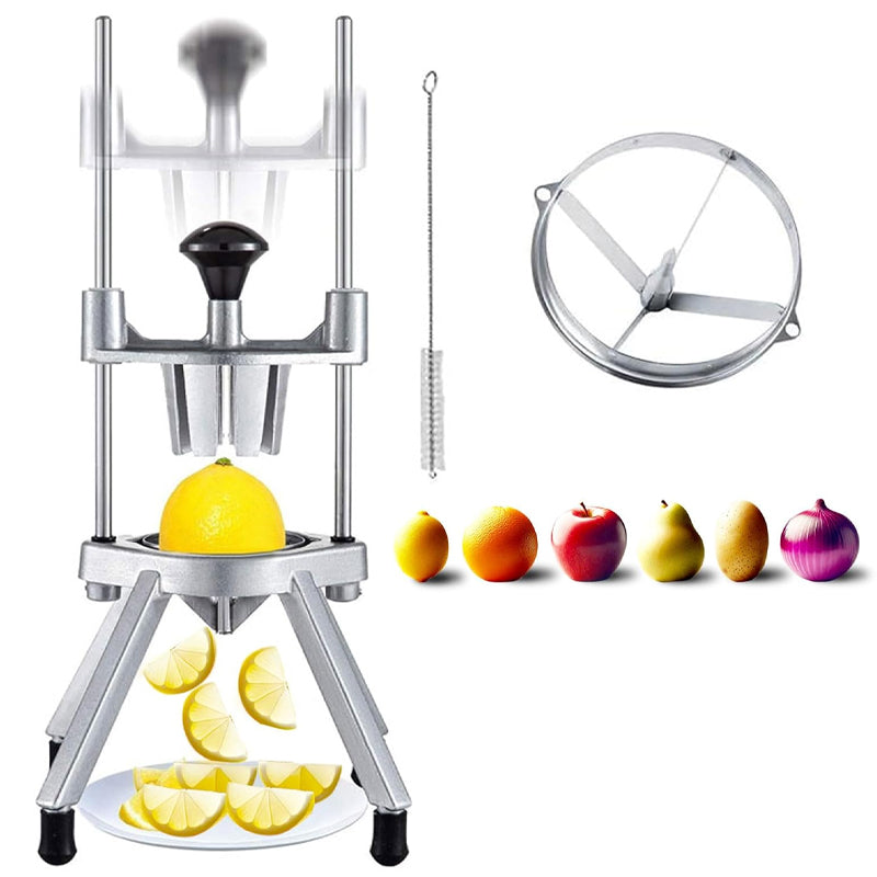 4-Section Commercial Lemon Cutter Stainless Steel Blade Fruit Lime Slicer for Home Bar Restaurant