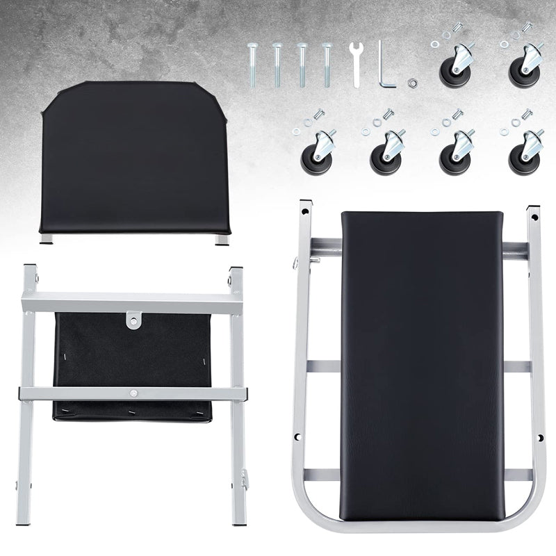 40 Inches 2 IN 1 Z Creeper Seat 150kg Weight Capacity Rolling Folding Car Creeper/Seat