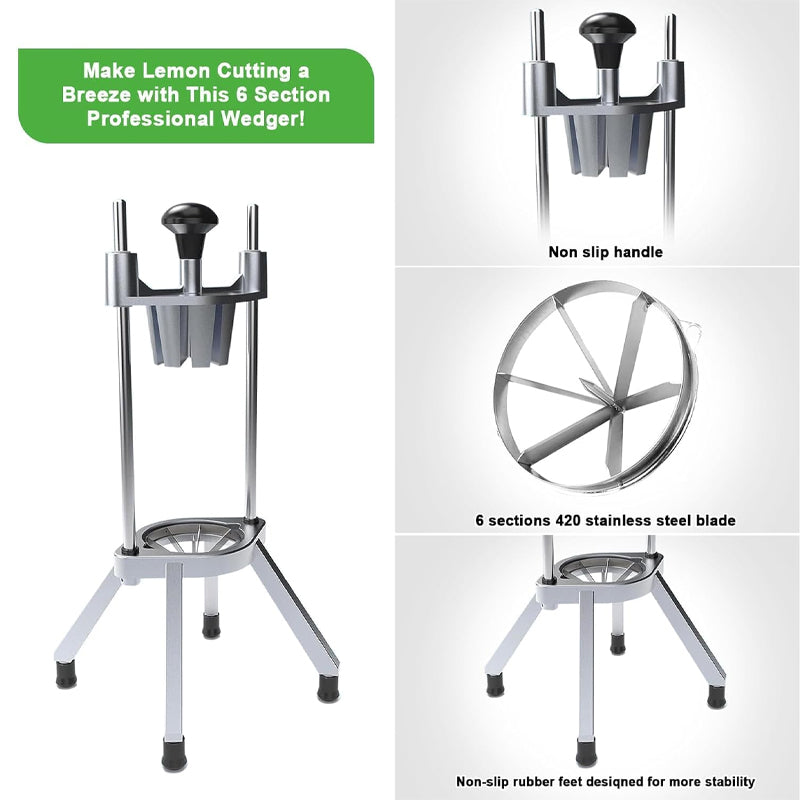 6-Section Commercial Easy Wedger Lemon Cutter Vegetable Chopper Fruit Lime Slicer for Fruit Lemon Orange
