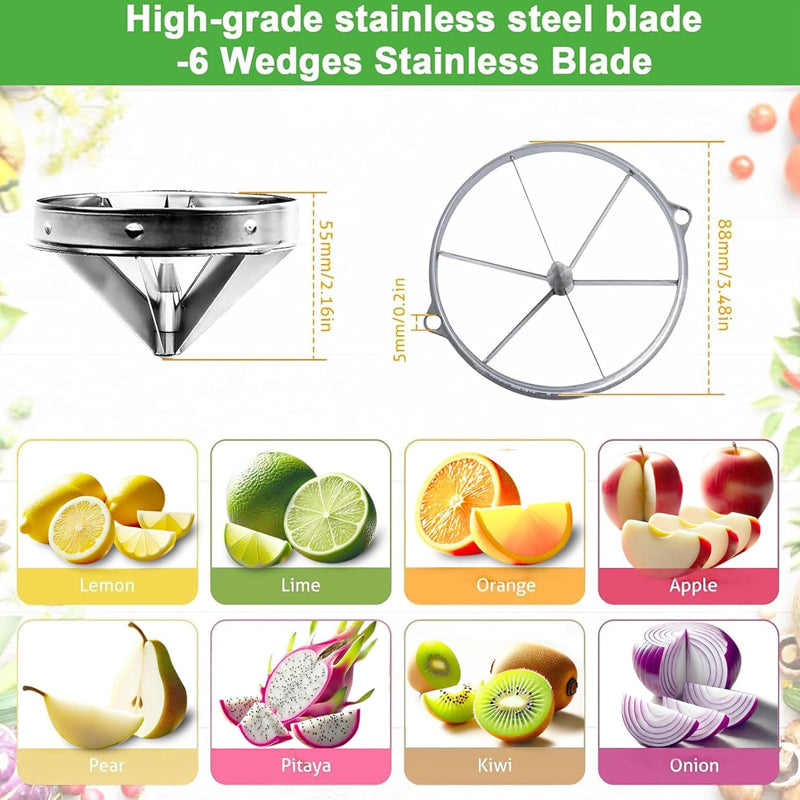 6-Section Commercial Easy Wedger Lemon Cutter Vegetable Chopper Fruit Lime Slicer for Fruit Lemon Orange