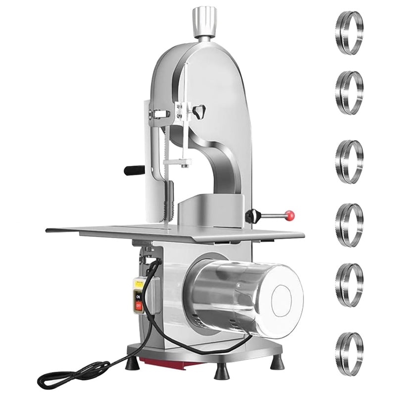 Commercial Electric Meat Bandsaw Machine 1500W 15m/s Bone Saw Machine with 6 Saw Blades
