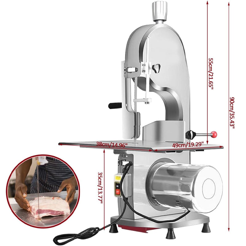 Commercial Electric Meat Bandsaw Machine 1500W 15m/s Bone Saw Machine with 6 Saw Blades