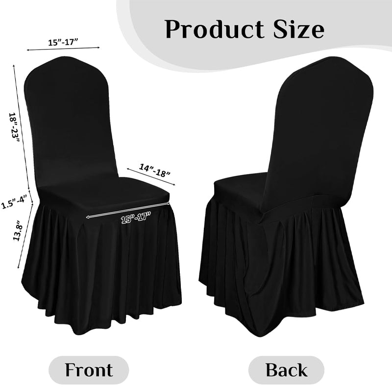 Chair Cover Stretch Skirt 6pcs Universal Fitted Chair Cover Stretch Spandex Folding Chair Cover