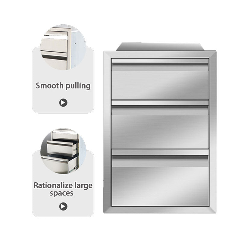 Outdoor Kitchen Drawer Stainless Steel Built-in Grill With Three Drawers