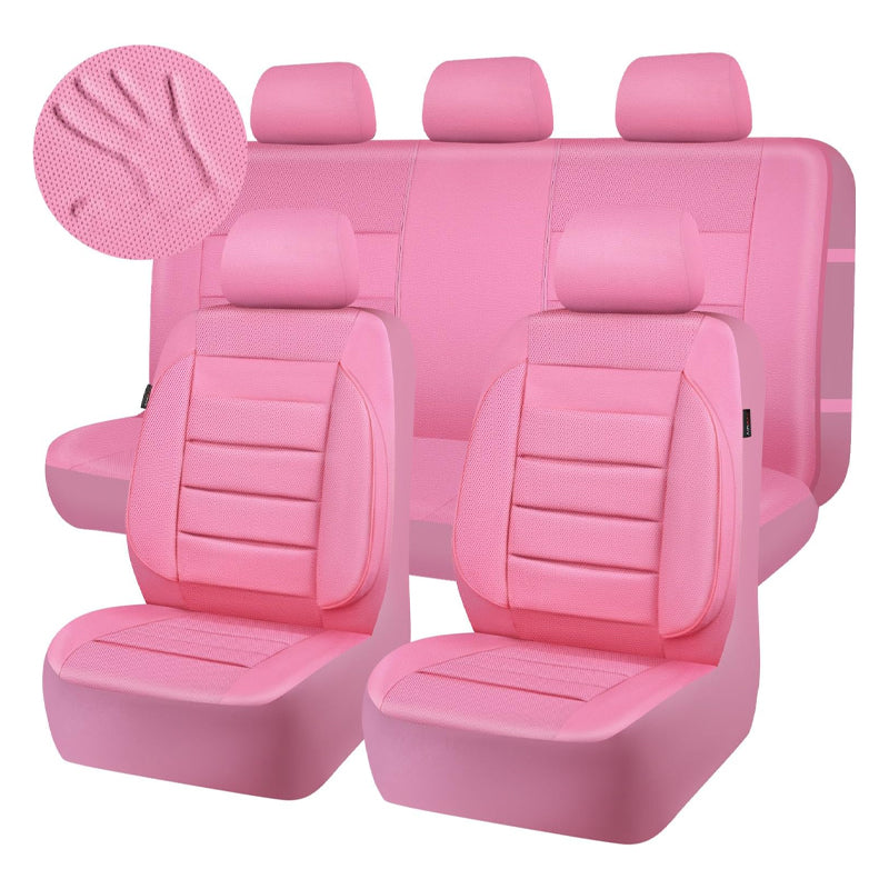 Leather Seat Covers Water Resistant 3D Foam Back Support Universal Car Seat Covers Full Set Seats