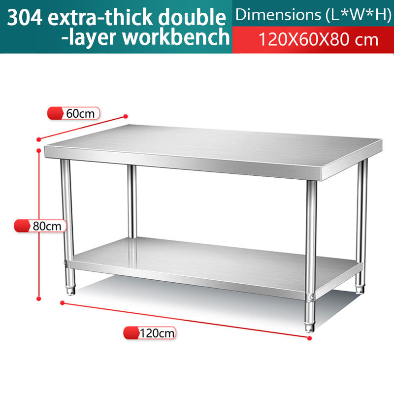 Stainless steel workbench, Kitchen special household commercial table, Rectangular workbench, Cutting table, Countertop