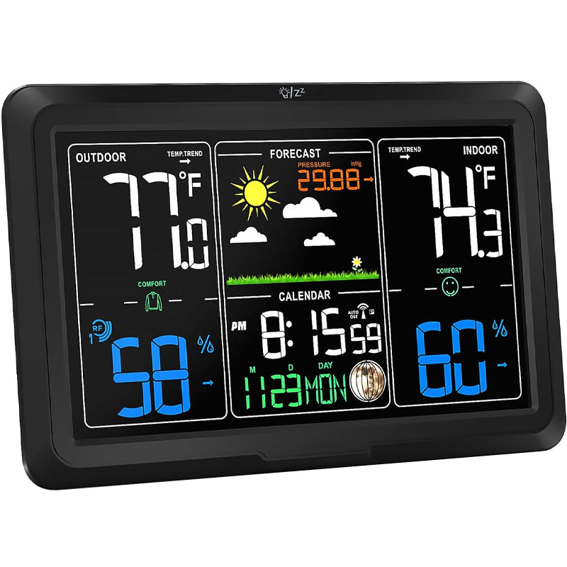 7.5" Weather Station Wireless Home Weather Station Indoor/Outdoor Thermometer