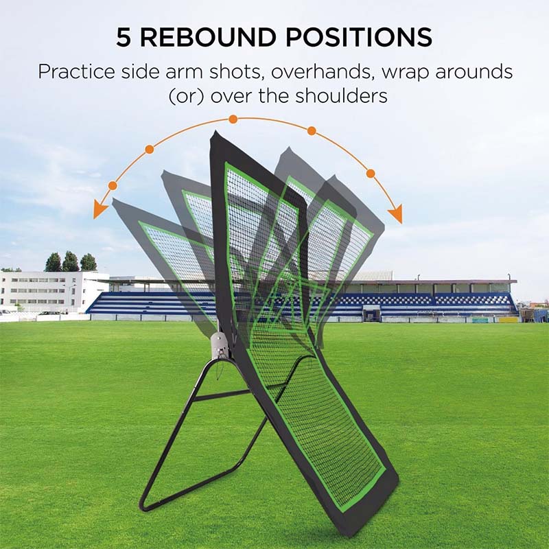 Lacrosse Rebounder for Backyard, 4x7 Ft Volleyball Bounce Back Net, Pitchback Throwback Baseball Softball Return Training Screen, Adjustable Angle Shooting Practice Training Wall with Target