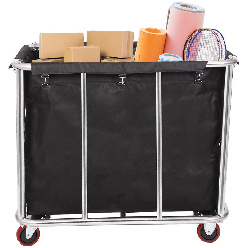 12 Bushel Stainless Steel Basket Truck 260 lbs Laundry Cart for Laundry Organizer and Storage