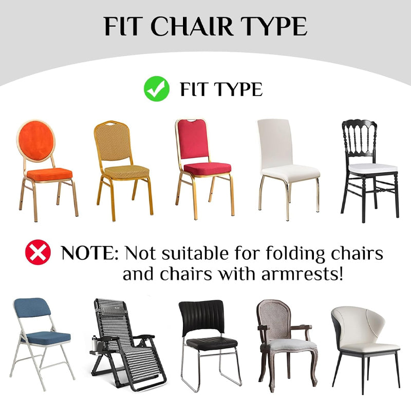 Chair Cover Stretch Skirt 6pcs Universal Fitted Chair Cover Stretch Spandex Folding Chair Cover