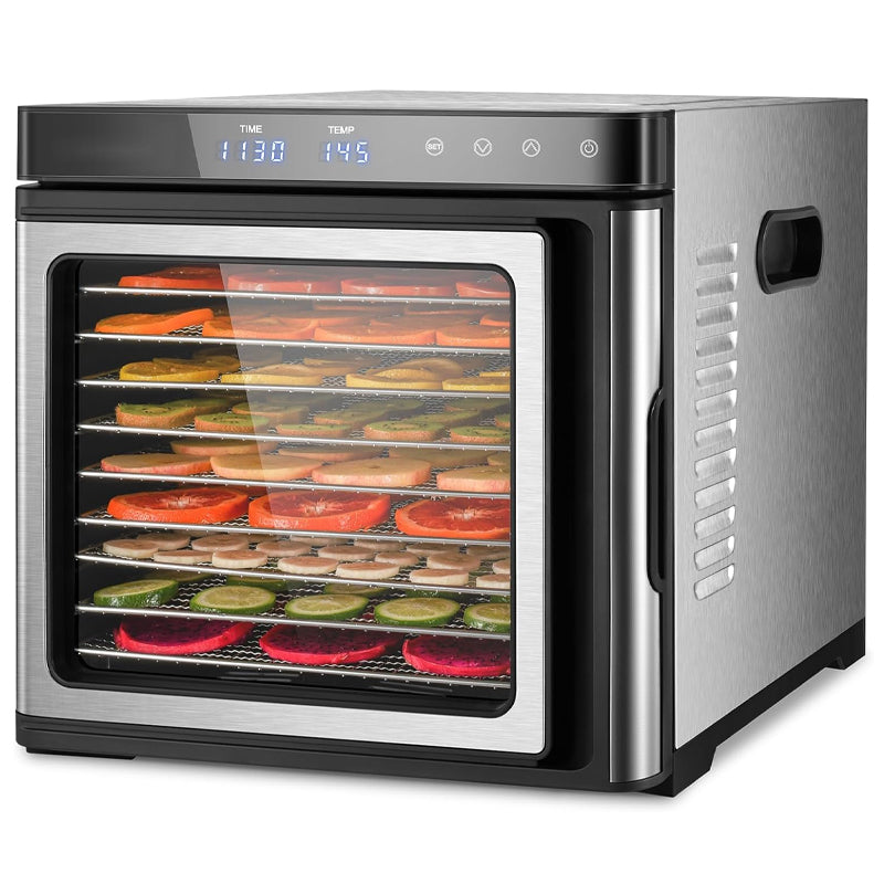 1000W Electric Food Dehydrator Machine 9 Stainless Steel Trays with 48H Timer and Temperature Control