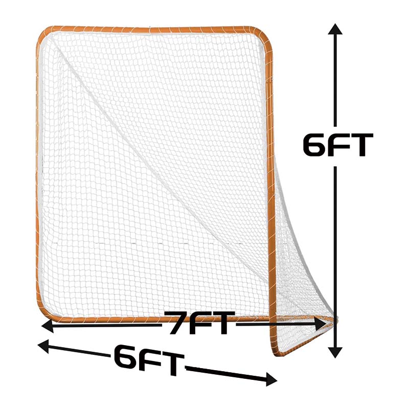 Lacrosse Goal, 6' x 6' Lacrosse Net, Hockey Accessories,Perfect for Youth Adult Training, Orange